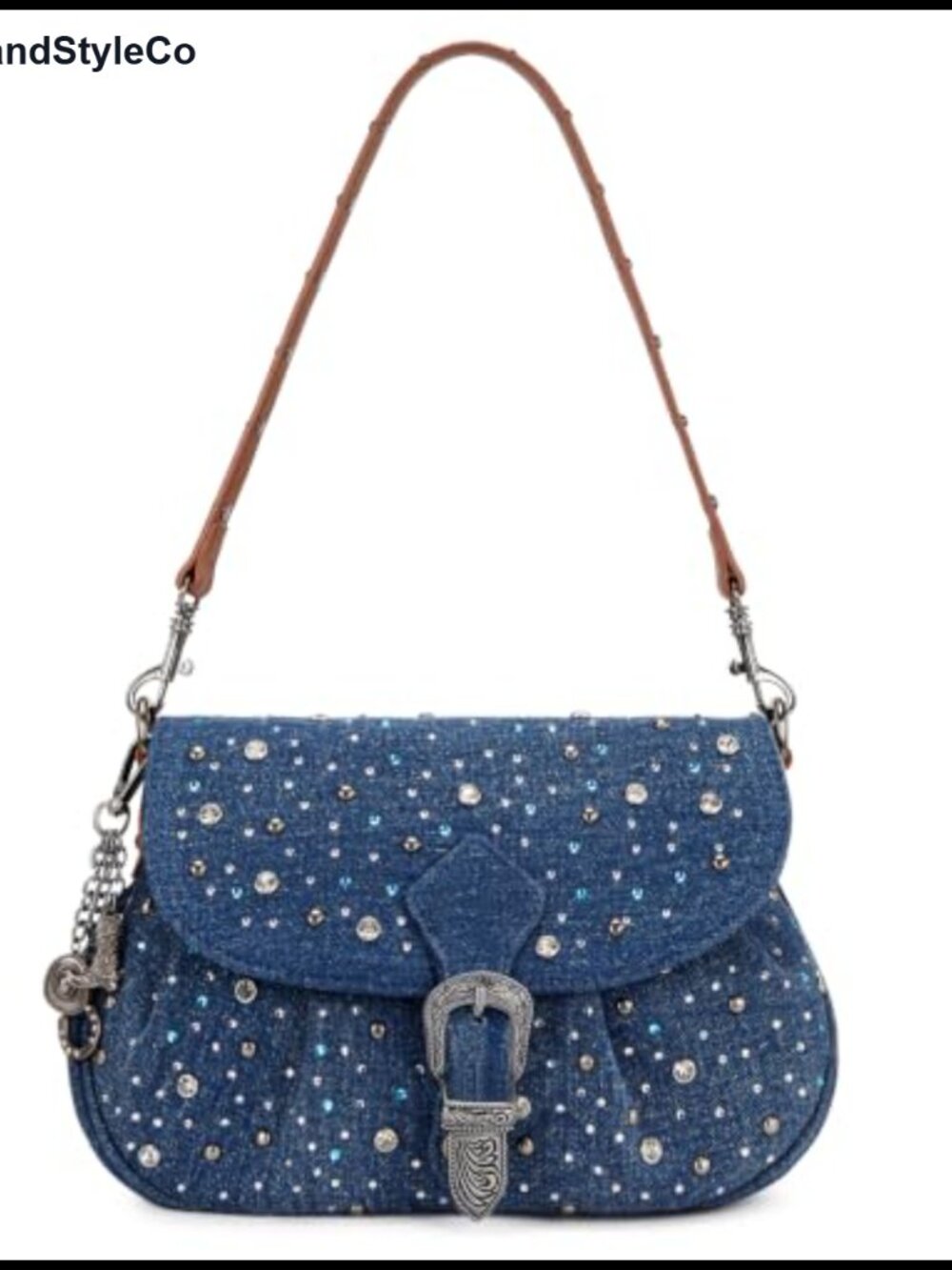 Rhinestone Denim Western Purse Small Shoulder Bag Crossbody Handbag